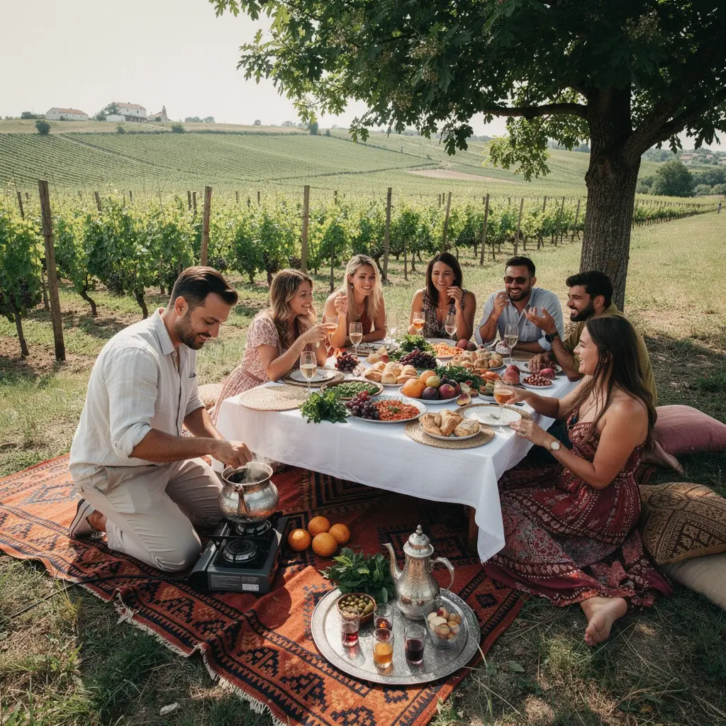 Marokkói piacon árusított menta és fűszerek.